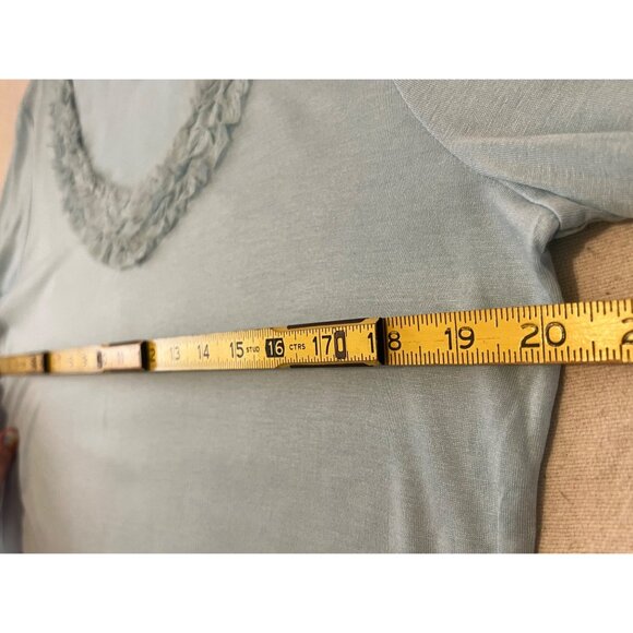 Talbots Woman Petites Large Lt Blue Scoop Neck 1/2 Sleeve Modal/Silk LW - Picture 15 of 16